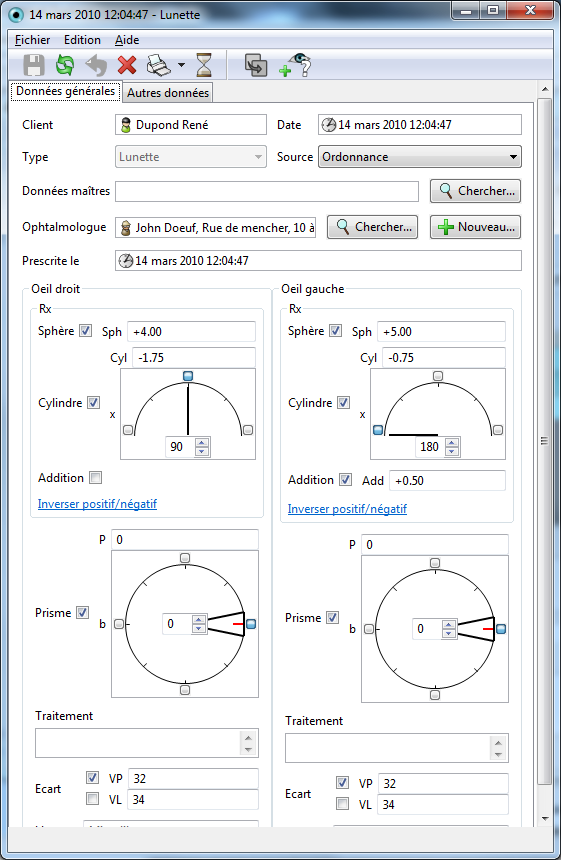 View optometric data